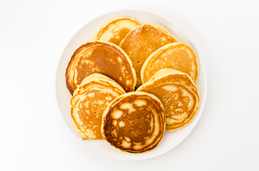 homemade plain pancakes on a plate