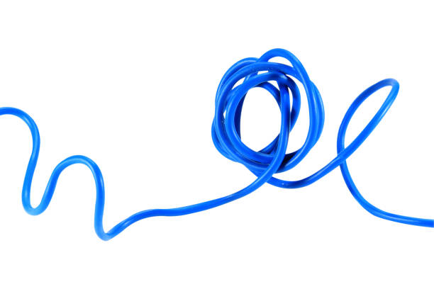 istock Blue wire cable of usb and adapter isolated on white background.Electronic Connector.Selection focus.Clipping path. 1498395198