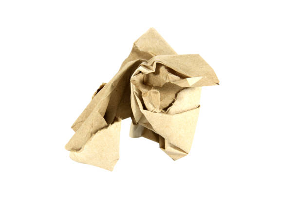 istock brown paper, crumpled, garbage isolated on white background with clipping path. 1498396035