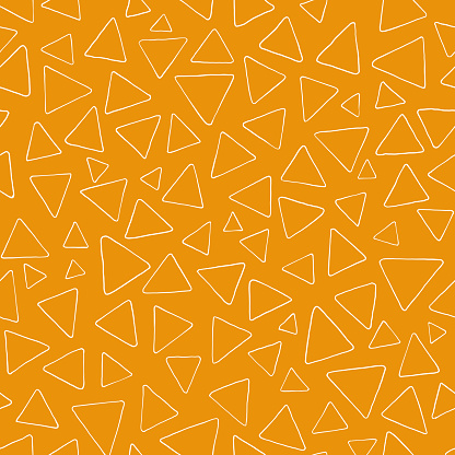 Seamless pattern of triangles. Geometric yellow repeat.