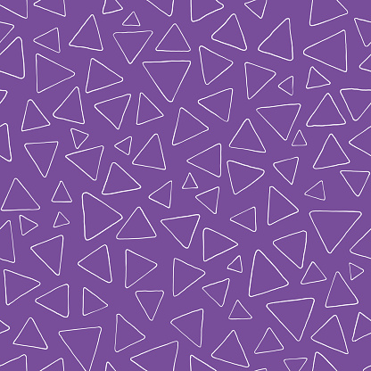 Seamless pattern of triangles. Geometric purple repeat.