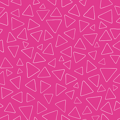 Seamless pattern of triangles. Geometric pink repeat.