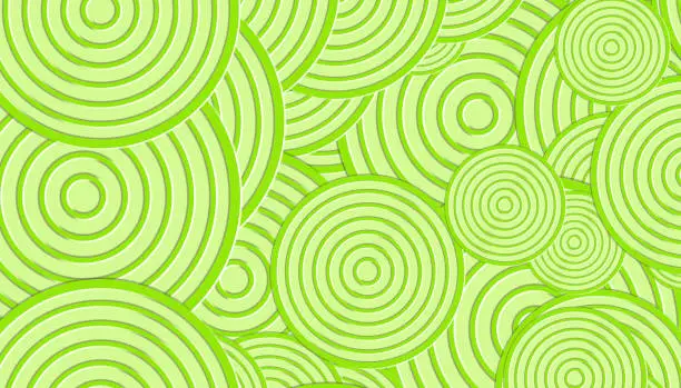 Photo of Concentric Circles - Abstract Background of Multi-layered Circular Shapes - Green