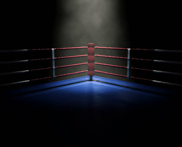 Boxing Ring Spotlight Corner stock photo