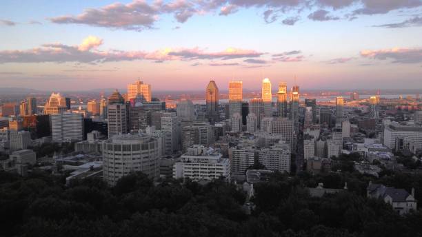 istock Montreal downtown view from Mont Royal Park Quebec sunset 1498397040