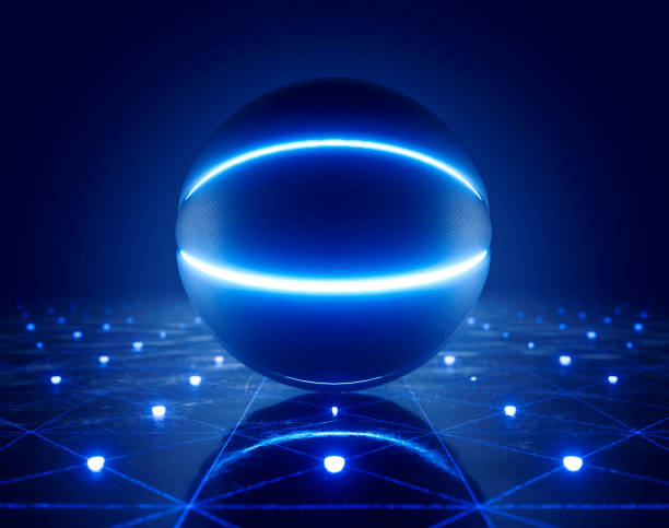 istock Futuristic Basketball Ball And Stage 1498397942