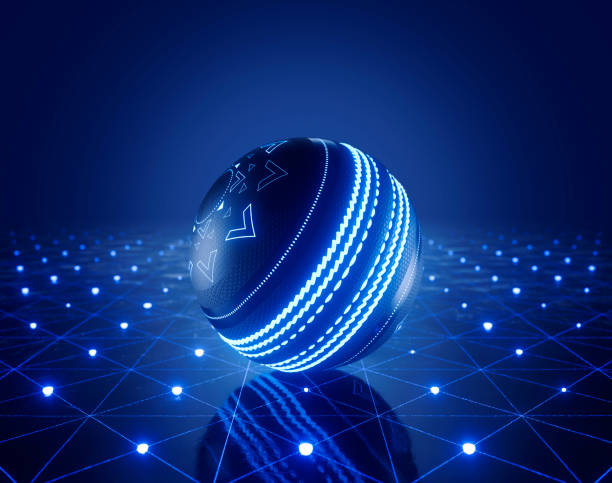 istock Futuristic Cricket Ball And Stage 1498399257