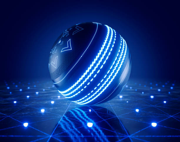 istock Futuristic Cricket Ball And Stage 1498399290