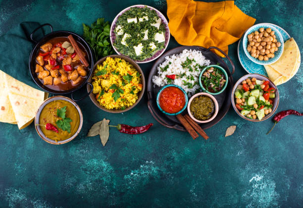 istock Assorted of traditional Indian food. 1498400456
