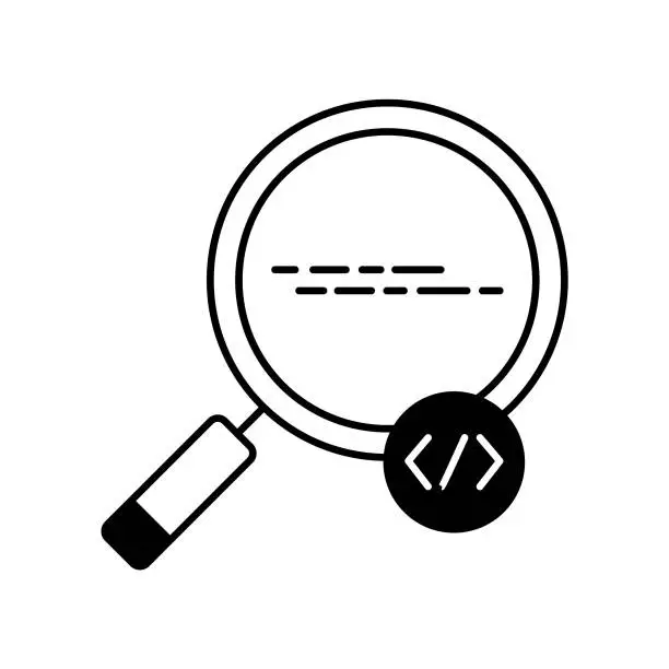 Vector illustration of Find Code Vector Icon