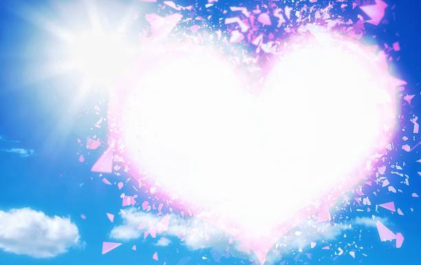 istock 3d illustration of heart-shaped clouds in the blue sky 1498405247