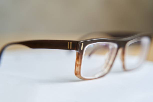 istock Fashionable brown eyeglass frame. Glasses for myopia. 1498411678