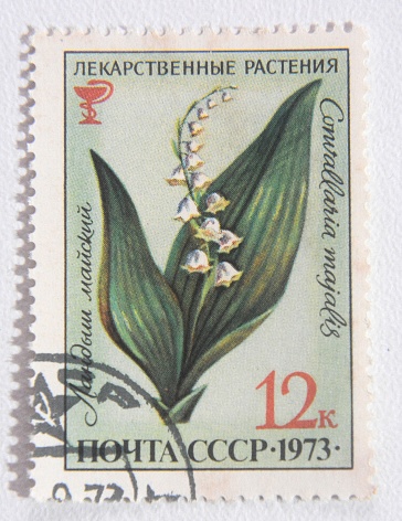 Collection of vintage russian postage stamps.