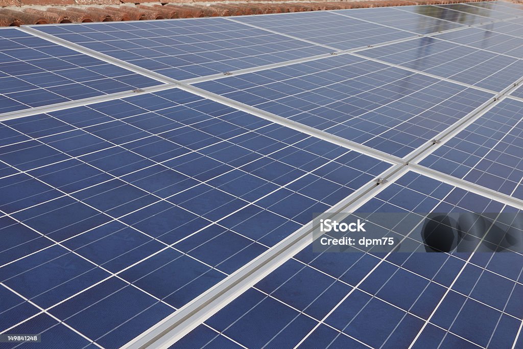 Photovoltaic solar power plant - Lizenzfrei Dach Stock-Foto