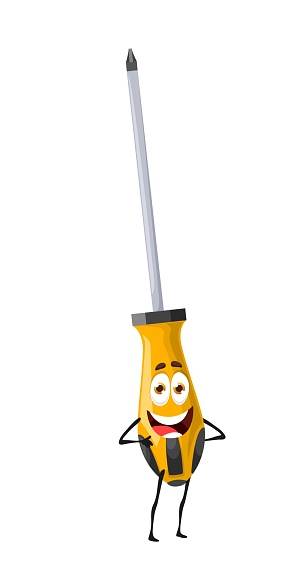 Crying Screwdriver Cartoon Screwdriver Diy Tool Funny Character Stock Illustration ...