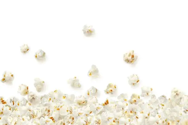 Vector illustration of Realistic falling or scattered popcorn background