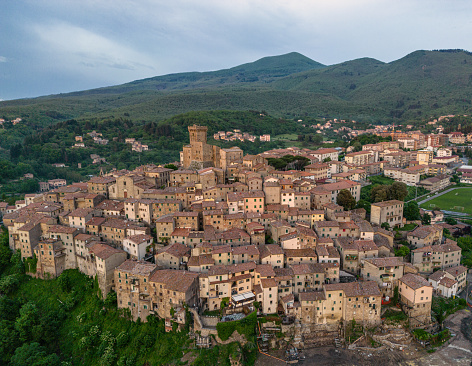 Aerial view of Arcidosso Tuscany Italy