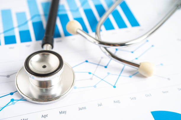 istock Stethoscope on graph paper, Finance, Account, Statistics, Investment, Analytic research data economy and Business company concept. 1498423107