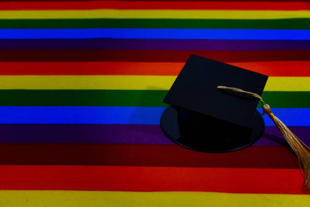 istock Pride flag -LGBTQ+ with graduation 1498426402