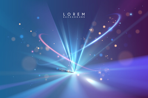 Abstract color light effect background with sparks in vector