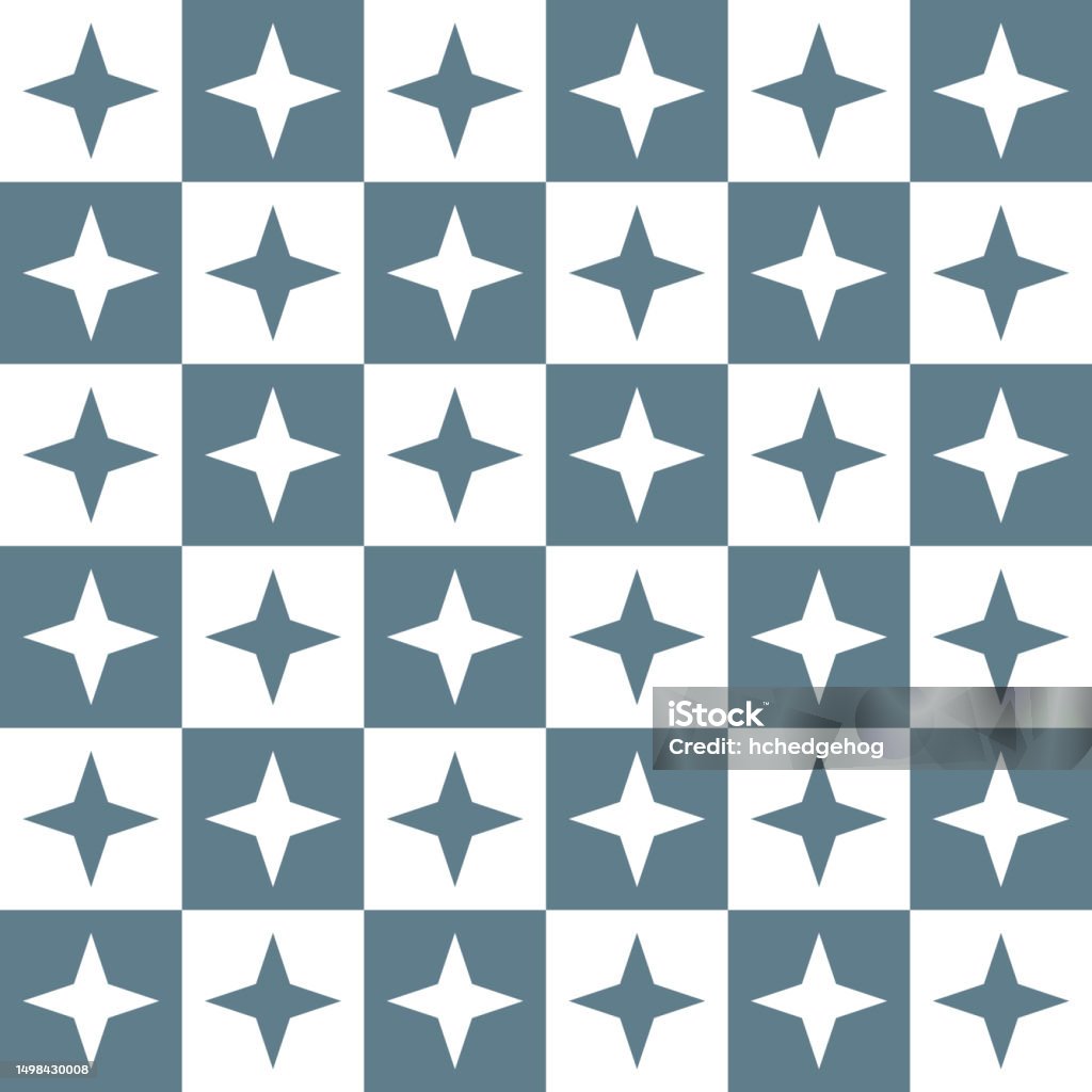 Pattern4 4 Point Star Pattern Stock Illustration - Download Image Now - Abstract ...