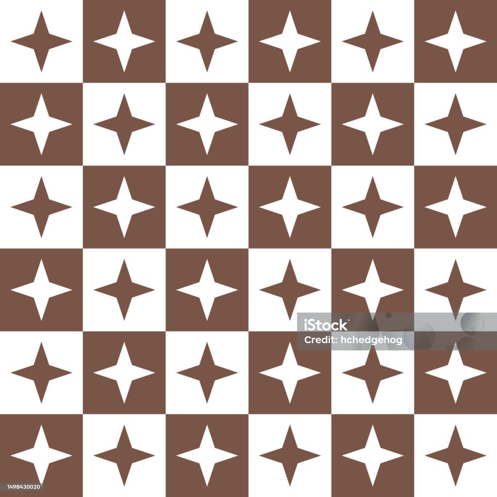 Pattern 4 Parts 4 Point Star Pattern Stock Illustration - Download Image Now - Abstract ...