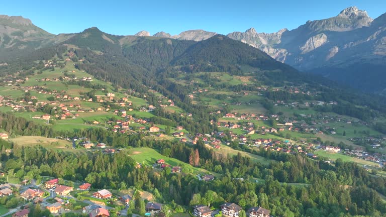 Beautiful small village aerial view