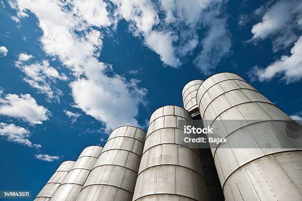 Silo Stock Photo - Download Image Now - Cereal Plant, Blue, Cylinder