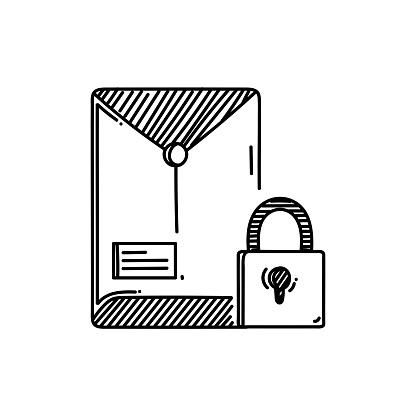 Confidential Document Line icon, Sketch Design, Pixel perfect, Editable stroke. Logo, Sign, Symbol.