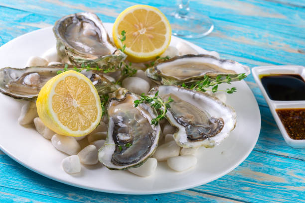 istock raw oysters with lemon and ice 1498446063