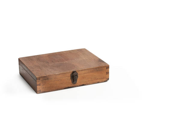 istock A brown wooden box on a white background with copy space 1498446117