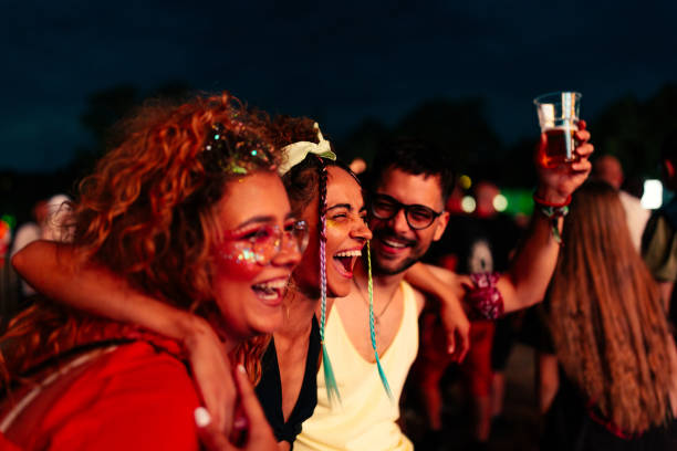 istock Energetic friends at festival 1498452961