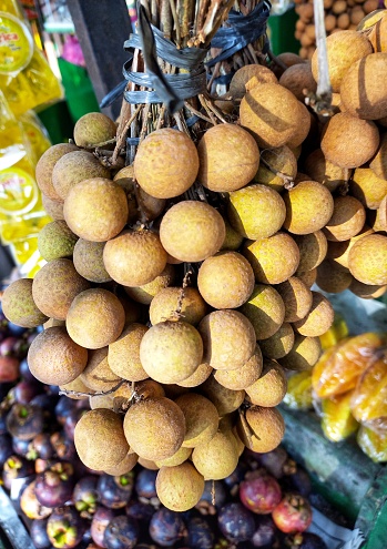 Close up of longan fruit in the fruit shop