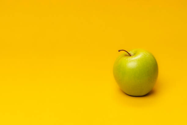 One fresh green apple fruit stock photo