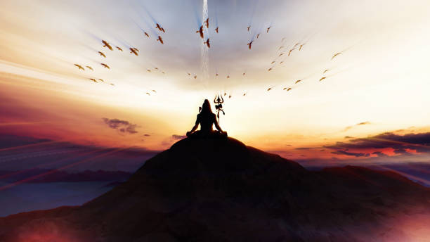 Shiva on mountain peak
