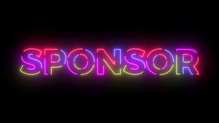 Sponsor colored text. Laser vintage effect. Infinite loopable