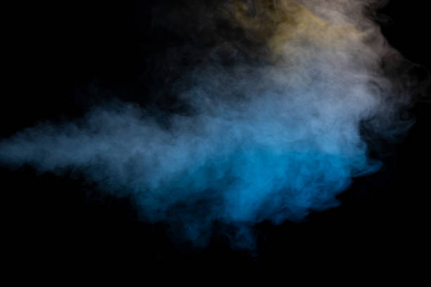 istock Blue and yellow steam on a black background. 1498462731