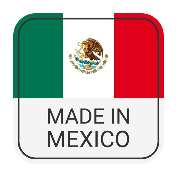 istock Made in Mexico badge vector. Sticker with stars and national flag. Sign isolated on white background. 1498463754