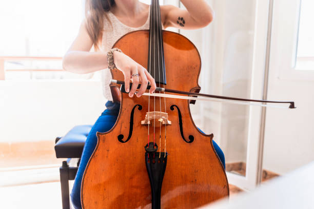 istock Talented Young Cellist Practicing at Home for Upcoming Concert 1498464105