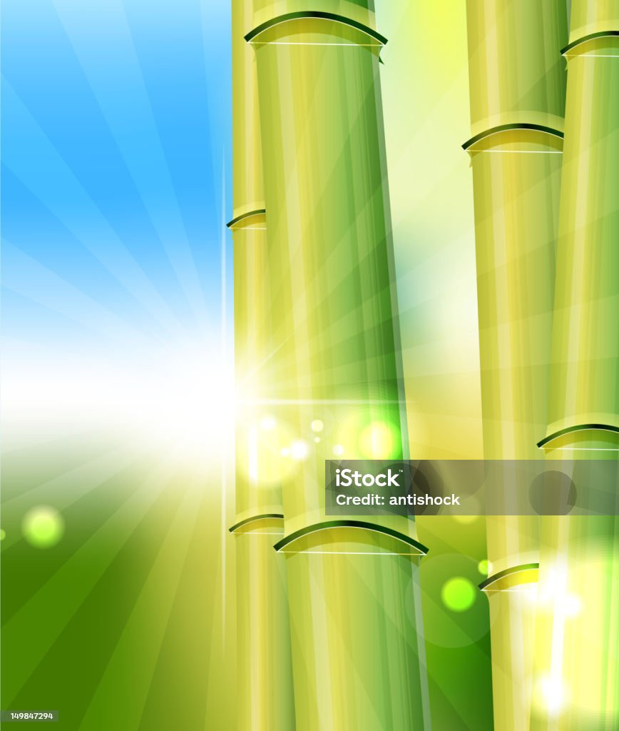 Vettore aste in bambù - arte vettoriale royalty-free di Bambù - Graminacee