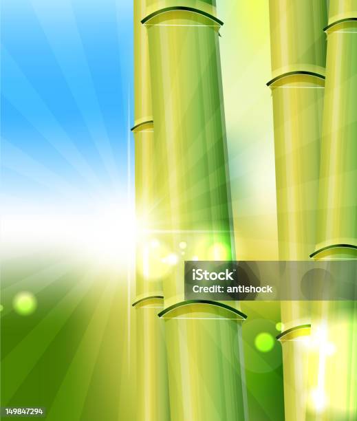 Vettore Aste In Bambù - Immagini vettoriali stock e altre immagini di Bambù - Graminacee - Bambù - Graminacee, Colore verde, Disegno