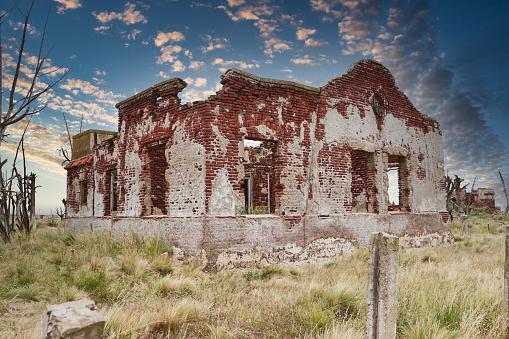 ruins emerged from the disaster and flood of epecuen