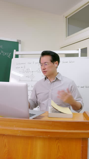 male professor teaching online
