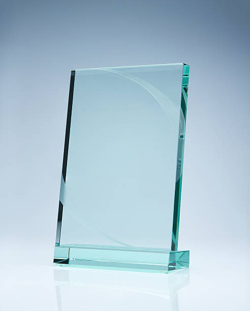 prémio de vidro vazio - blue plate fotos imagens e fotografias de stock