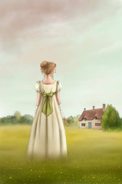 istock Victorian woman in the field 1498479007