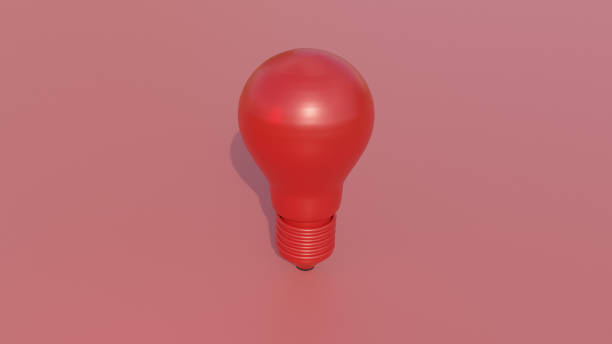 istock 3d render Business creativity and inspiration concepts with red lightbulb on light red background. motivation for success. think big ideas 3d illustration 1498484715