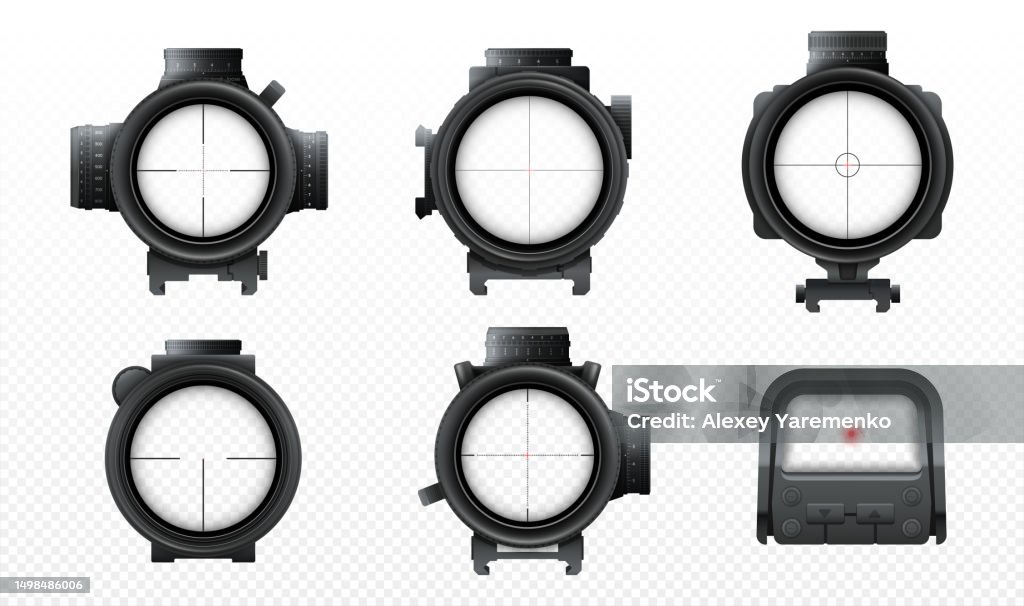 Gun Scope Graphics Design Weapon Scopes Set Concept Stock Illustration - Download Image Now ...