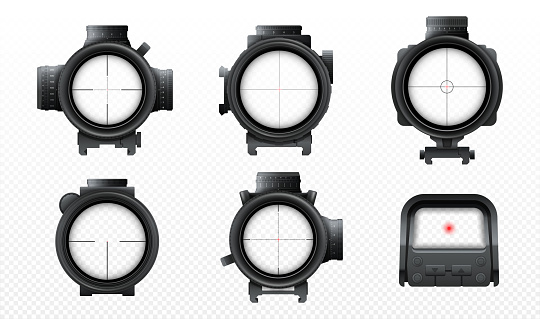 Action Scopes Model Weapon Scopes Set Concept Stock Illustration - Download Image Now ...