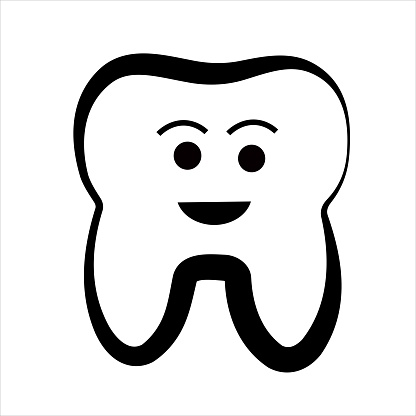 Tooth Smiley Simple Tooth With A Smile Stock Illustration - Download Image Now ...