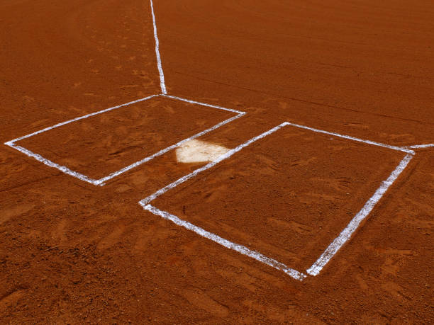 istock Baseball Diamond Base or Plate White Against Dark Dirt for Competition and Playing Game 1498492725